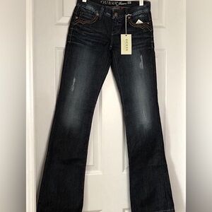 ⭐️ NEW Y2K GUESS LOW RISE JEANS W/ BUTTERFLY EMBROIDERED POCKETS